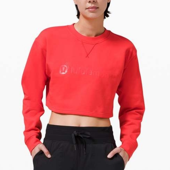 lululemon athletica Tops - Lululemon All Yours Cropped Crew *Lunar New Year in Love Red